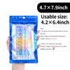 100 Pack Resealable Plastic Bags for Food Storage, Zipper Bags with Clear Front Window, Packaging Pouch for Small Business (Blue, 4.7x7.9 inch) view 3