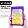 100 Pack Resealable Plastic Bags for Food Storage, Zipper Bags with Clear Front Window, Packaging Pouch for Small Business (Purple, 6.3x9.5 inch) view 3