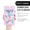 100 Pack Resealable Plastic Bags for Food Storage, Zipper Bags with Clear Front Window, Packaging Pouch for Small Business (Pink, 3.9x7.1 inch) view 3