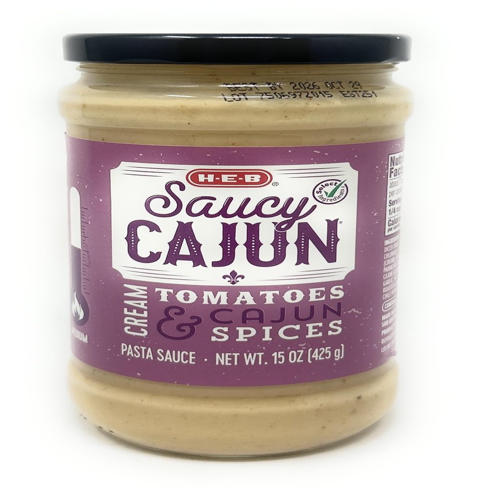 H-E-B Saucy Spicy Cajun Alfredo Pasta Sauce 15oz - 1 glass jar