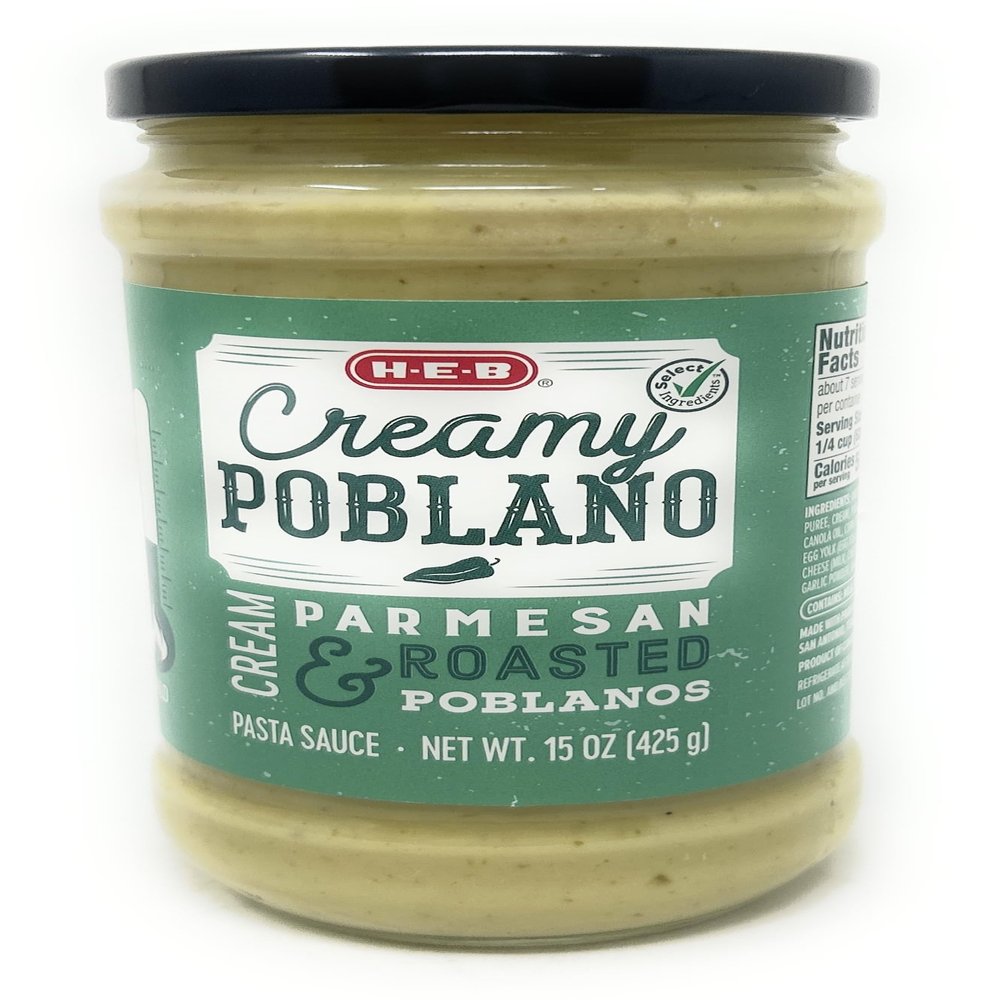 HEB Creamy Alfredo Poblano Pasta Sauce 15oz - 1 bottle