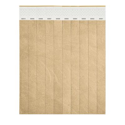 MidOcean Tyvek Wristband (Pack of 10) (One Size) (Gold)
