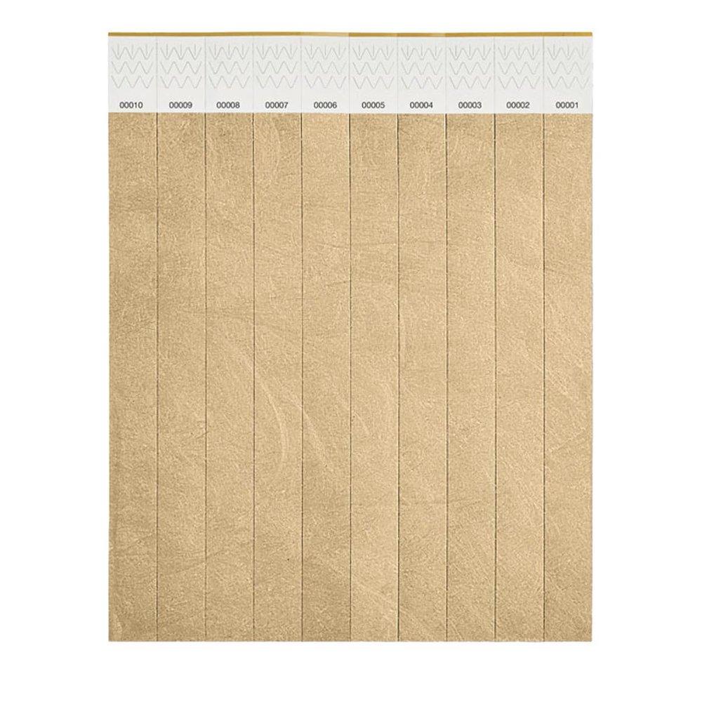 MidOcean Tyvek Wristband (Pack of 10) (One Size) (Gold)