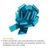 MECCANIXITY 12 Inch Metallic Large Big Pull Bow Gift Wrapping Bows Ribbon for Wedding Car Baskets Presents Christmas Bow, Light Blue view 3