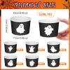 CHENGU 60 Pcs Halloween Snack Cups 9 oz Disposable Ghost Paper Ice Cream Bowls Decorative Spooky Boo Dessert Treat Bowls for Yogurt Soup Hot or Cold Food Halloween Party Supplies (Fun Ghost) view 2
