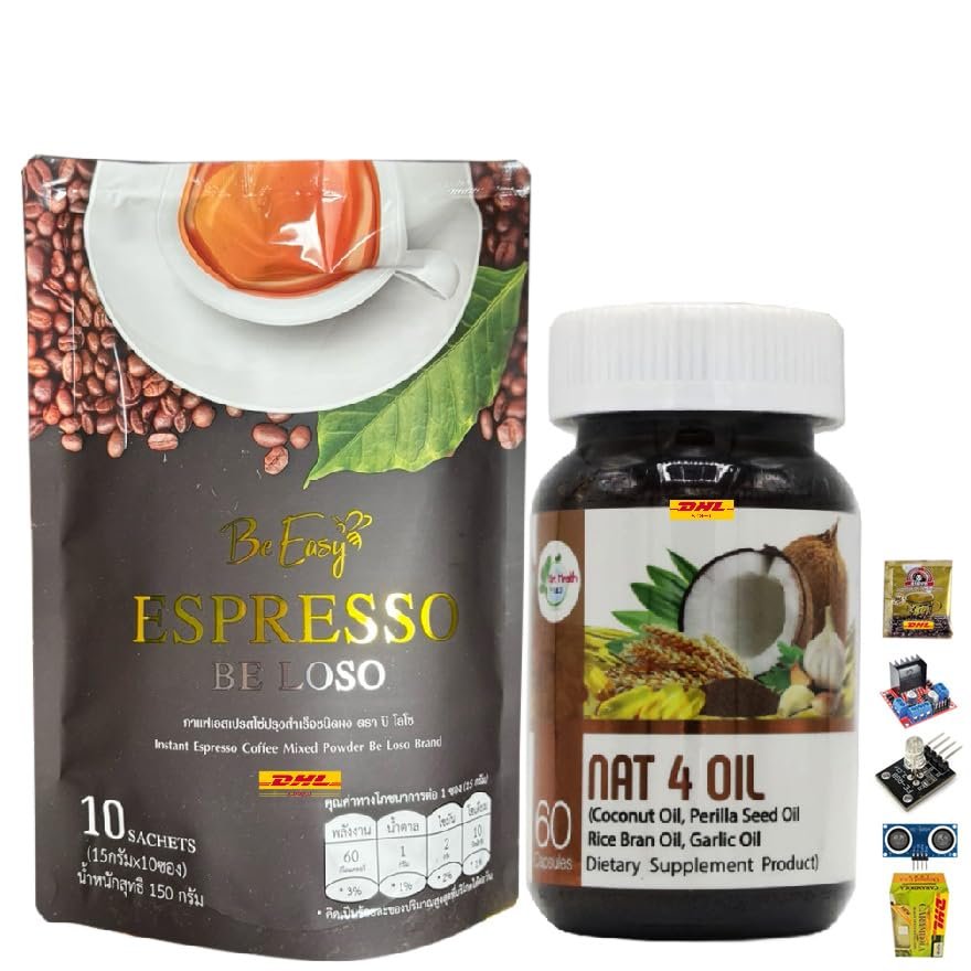 Be Easy Espresso Coffee Set Snack Robusta Roasted Delicious Mellow Intense With NAT4OIL With Mix Healthy 9 in 1 Vegan By Beautygoodshop [Get Free For You Beauty Gifts]
