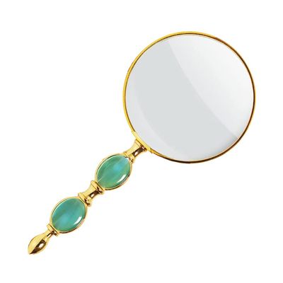 10X Handheld Magnifier with Gift Box Antique 80mm Large Magnifier Reading Magnifying Glass for Seniors Reading Book, Inspection, Coins, Insects, Rocks, Map Gold Magnifying Beauty