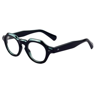 BETSION Thick Frame Acetate Reading Glasses Retro Round Eyeglasses Frames Men Women Full Rim Vintage (C1, 5.75, x)
