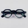 BETSION Thick Frame Acetate Reading Glasses Retro Round Eyeglasses Frames Men Women Full Rim Vintage (C1, 5.75, x) view 2