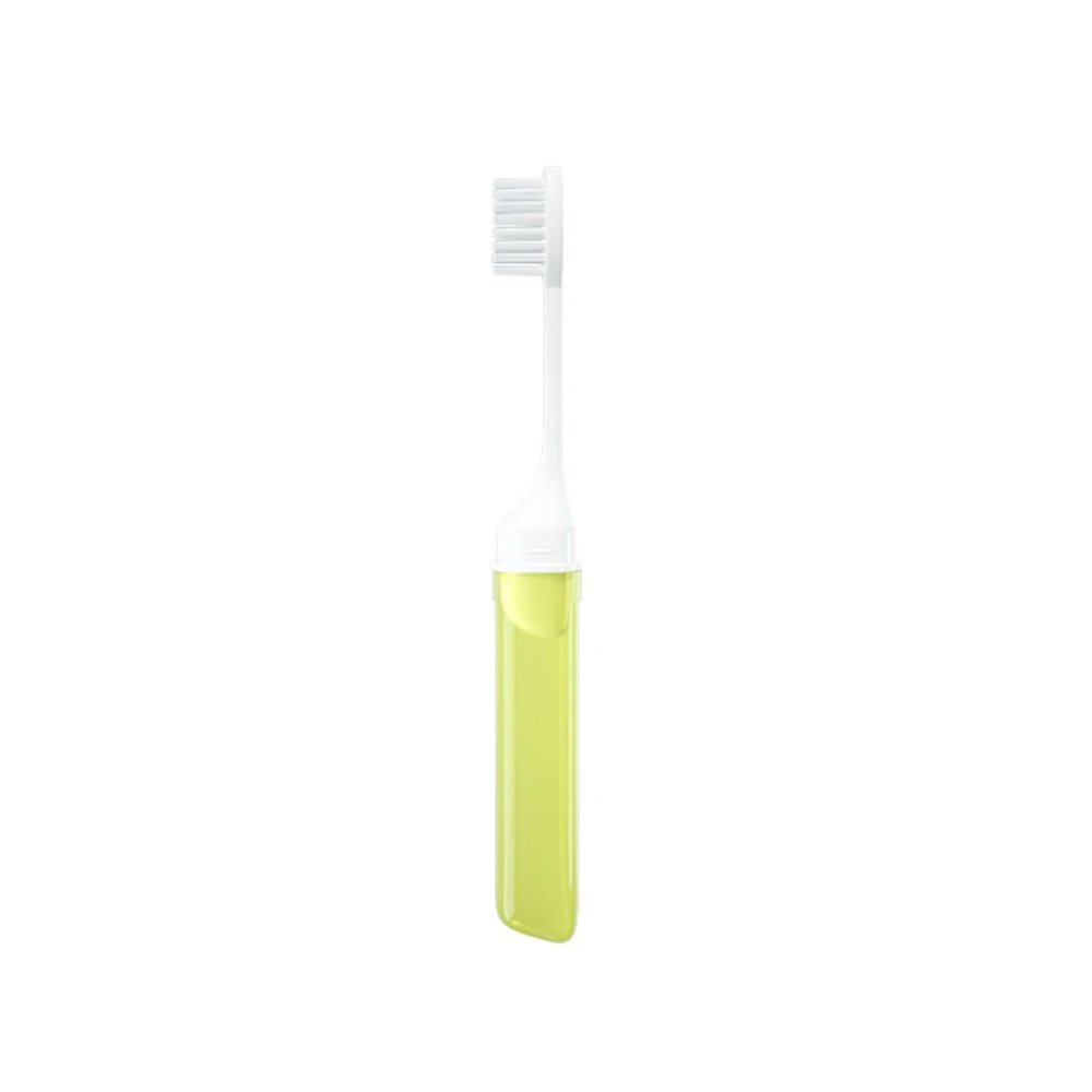 NSKQUFDNFKA Manual Toothbrush Mini Travel Toothbrush Foldable Portable Small Dental Brush Folding Traveling Adult in Transparent Candy Colors Brush(1pcs Yellow)