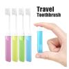 NSKQUFDNFKA Manual Toothbrush Mini Travel Toothbrush Foldable Portable Small Dental Brush Folding Traveling Adult in Transparent Candy Colors Brush(1pcs Yellow) view 2