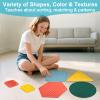 8 Pcs Sensory Tactile Tiles Discs, Silicone Sensory Pads, Sensory Floor Tiles for Autistic Children Massage Game Mats, ADHD, Fidgeting Activity Tactile Play view 4