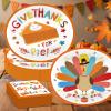 100Count Thanksgiving Oval Paper Plates and Napkins Sets -10" x 12" Heavy Duty Party Plates and 6.5'' Napkins for Thanksgiving Party view 4