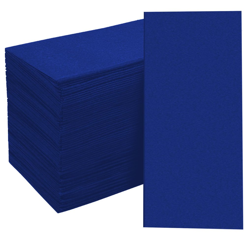 100 Pack Linen Like Blue Napkins Disposable Guest Paper Hand Towels for Bathroom Soft Absorbent Decorative Dinner Napkins Wedding Party Cocktail Reception Event, 12" x 17"