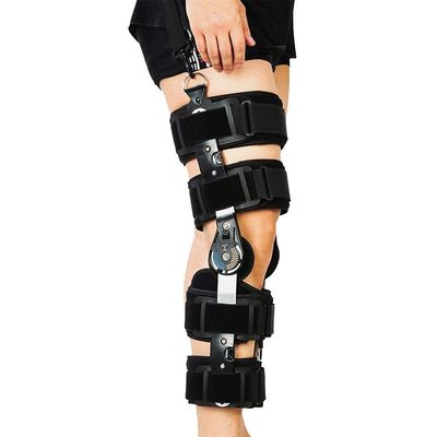 GAZOGJ Hinged Adjustable Knee ROM Brace Support Injury - Orthosis, Knee Immobilizer for ACL, MCL and PCL, Orthopedic Rehab, Meniscus Tear, Post Op Recovery Stabilize Support for,Black