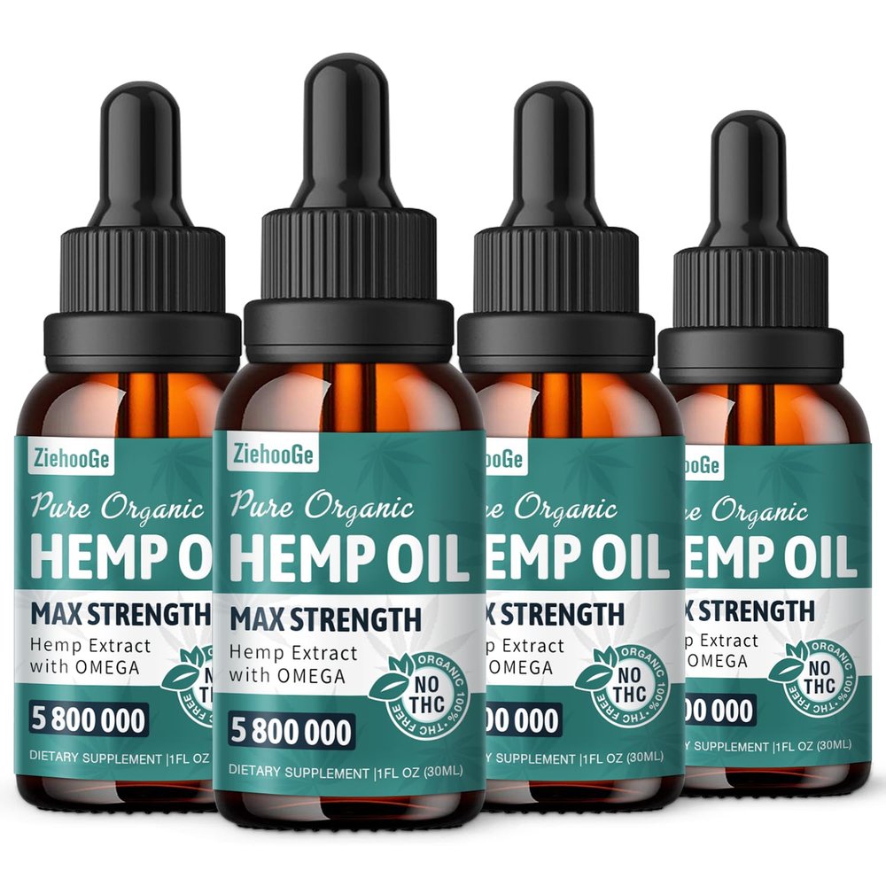 ziehooGe Organic Oil Drops - Maximum Strength 100% Natural Drops 4 Pack