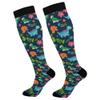 KLL Mens Compression Socks Compression Sock 15-20 mmHg for Nurses, Pregnancy, Flying, Running,Travel Dinosaurs Tropical Leaves Flower view 1