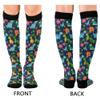 KLL Mens Compression Socks Compression Sock 15-20 mmHg for Nurses, Pregnancy, Flying, Running,Travel Dinosaurs Tropical Leaves Flower view 2