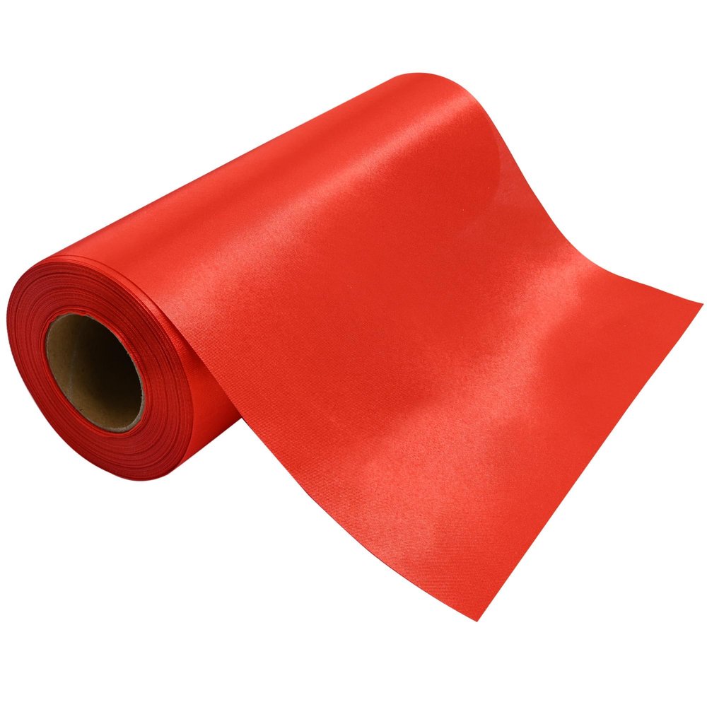 LoomJoyz Red Wide Satin Ribbon 8 Inch 25 Yard Silk Ribbon for Cutting Grand Opening Ceremony Sash Wedding Decoration Gift Wrapping Craft