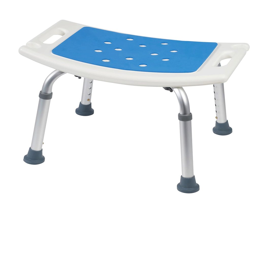 Anti Slip Shower Chair, Suitable for Indoor Showers - Height Adjustable Shower Seat for Elderly and Disabled People(A)