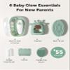 Momcozy Baby Kit, Baby Shower & Registry Essential Kit for Grooming & Cleansing Care, Includes Electric Nail File, Teether, Bath Brush, Cradle Cap Brush,Comb, Finger Toothbrush,Newborn Must-Have view 2