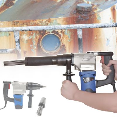 110V/220V Rust Removal Tool, Industrial Needle Scaler for Remove Rust, Weld Slag and Paint, Needle 3mm180mm23pc, 3600-4500 RPM,220V