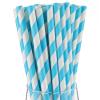 Reallnaive 100 Pack 10mm Wide Jumbo Paper Smoothie Straws - 7.75" x 0.4" Blue Striped Paper Jumbo Straws for Milkshakes Bubble Tea Party Favors Biodegradable & Sturdy view 1