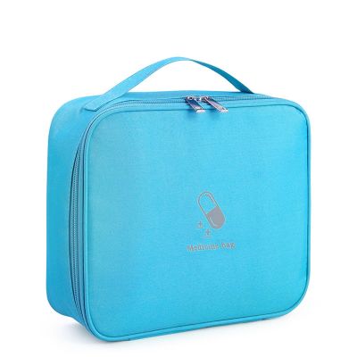 Household Emergency Supplies Reserve Health Emergency Kit,Portable First Aid Medicine Kit,Travel Portable Large-capacity Medicine Storage Box,Suitable For Home,Car(Blue,9.8x8.7x3.5in)