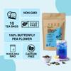 KHWAN'S TEA Organic Butterfly Pea Flower Tea Bags 10 Count(2g/each) USDA Organic, Caffeine-Free Herbal Tea, Color-Changing Blue Tea from Thailand, Vegan & Non-GMO, Whole-Flower Tea Bags view 2