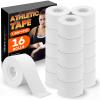 16 Pack Athletic Tape, White Sports Tape for Wrist Ankle Protection, Sports Tape Athletic No Sticky Residue, Easy to Tear Gymnastics Tape for Soccer, Football, Training Supplies (1.5" x 160 Yards) view 1