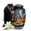 Casketique Cat Funeral Urn for Ashes for Women - Large Blue Memorial Urns for Adult Male - Candle Cremation Urn for Mom & Dad - Burial Urns for Human Ashes Adult Man - 10 Inch view 1
