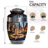Casketique Cat Funeral Urn for Ashes for Women - Large Blue Memorial Urns for Adult Male - Candle Cremation Urn for Mom & Dad - Burial Urns for Human Ashes Adult Man - 10 Inch view 2
