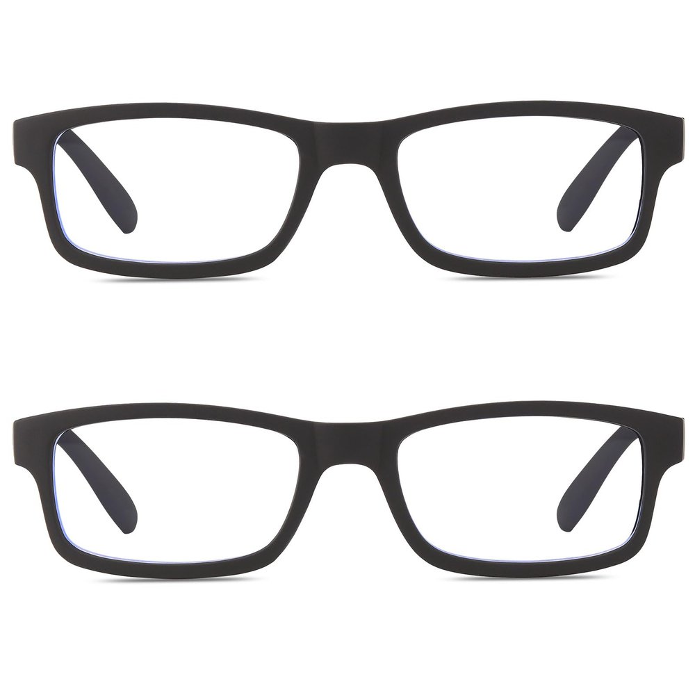 2 Pack Reading Glasses, Computer Readers with Blue Light Protection for Women, Stylish Spring Hinges Eyeglasses for Men (4.0)