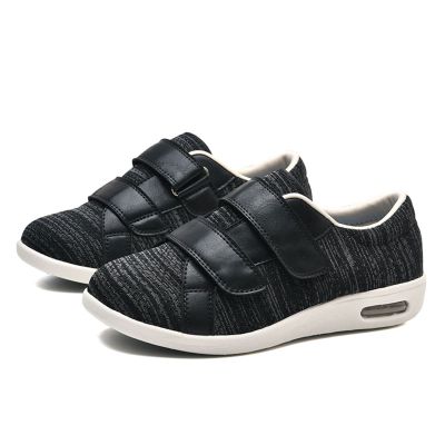 Women's Diabetic Shoes Flex Groove Base, Airflow Mesh Sections, Wide Fit Option(Black,8.5)