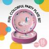 Party Solids Unicorn Plates Paper Disposable Heavy Duty 7 Inch Unicorn Birthday Plates 96 Pcs 350 GSM, Girls Party Decorations For Girls Birthday Supplies view 3