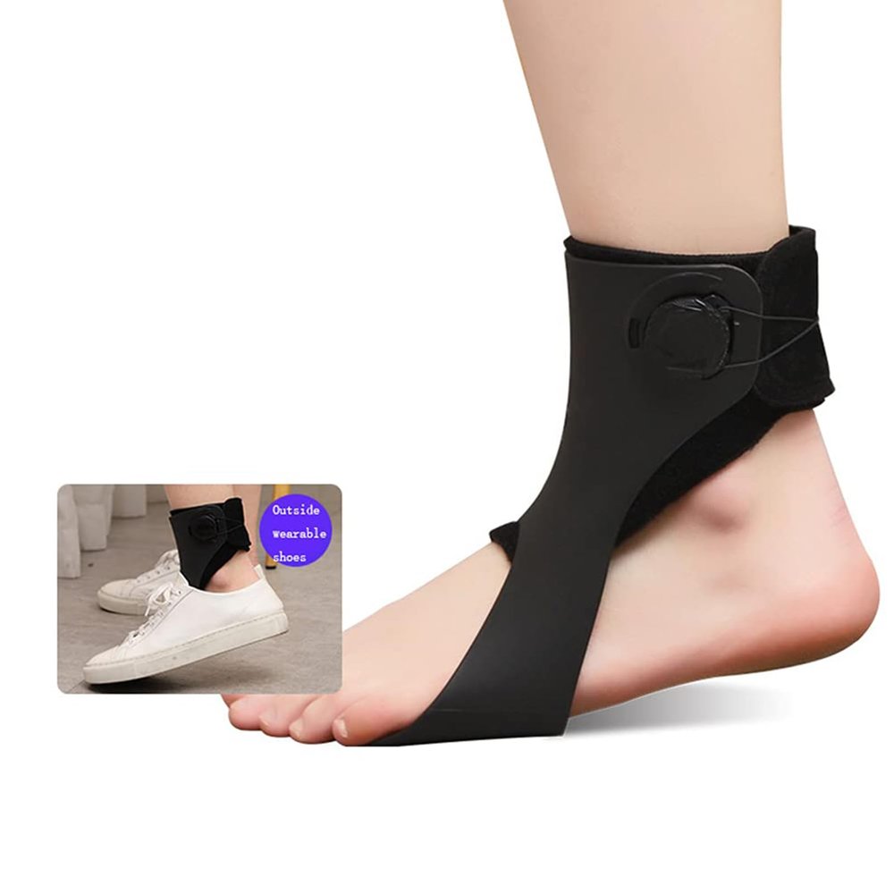 GAZOGJ Drop Foot Brace, Foot Lift Brace, Adjustable Ankle Brace, Foot Drop Orthosis Ankle Brace Support Improve Walking Gait, Pain Relief and Pressure Relief,Left-XL