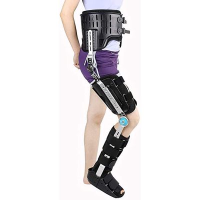 GAZOGJ Knee Ankle Foot Orthosis Brace, Hip Knee Ankle Foot Orthosis for Brace Leg Fracture Foot and Orthotics of Lower Limbs,Right Leg,S,Right Leg-M