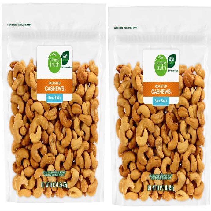Sea Salt Roasted Cashew Nuts (2 Bags, 16 oz. Each)