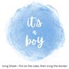 Edible Pre-Printed, Burnaway Paper Kit - Cake Decorating Kit for Baby Message Reveals, Already Printed for Your Party, "It's a Boy!" view 4