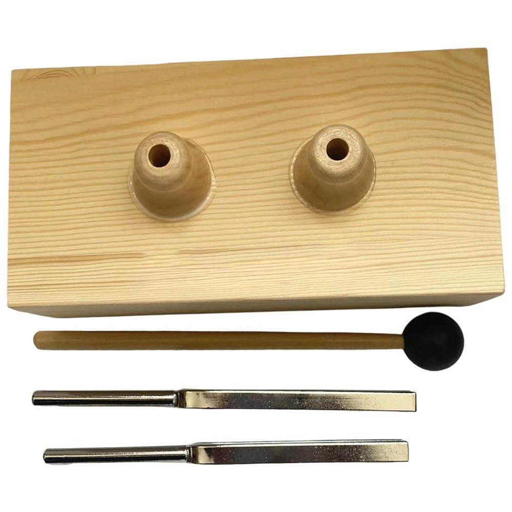 Haiyou Resonance Tuning Forks for Healing - 432hz, 528hz, Wood Speaker and Rubber Mallet - Ideal for Spa Aromatherapy, Meditation and Yoga