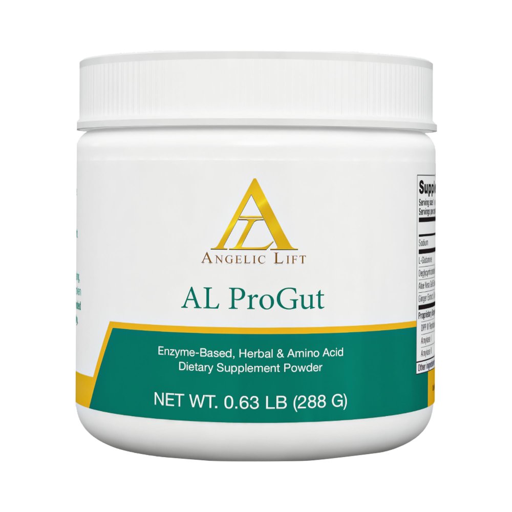 ANGELIC LIFT AL ProGut Gut Health Supplement with Enzymes, Herbs & Amino Acids Daily Digestive Support Powder for Bloating, Regularity & Nutrient Absorption 30 Servings