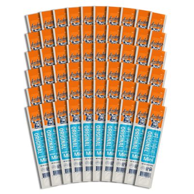 Archer Jerky Mini Beef Jerky Sticks - Grass Fed Beef, Individually Wrapped, Protein Snack Packs, Gluten Free, Paleo, Keto - .5 oz Meat Sticks (Pack of 60)