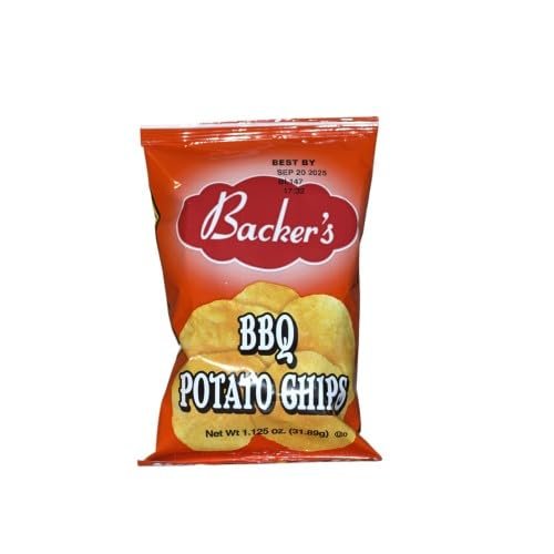 Backer's BBQ Potato Chips, 1.125 oz Bags, Pack of 32