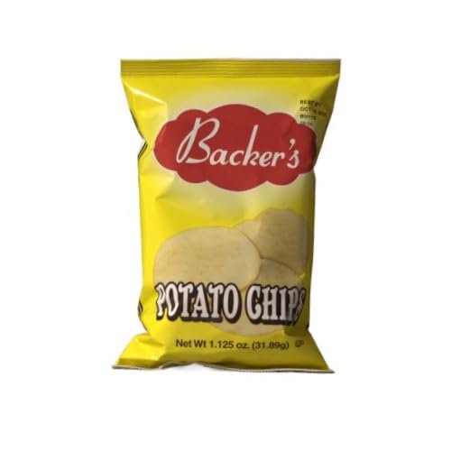 Backer's Regular Potato Chips, 1.125 oz, Pack of 32