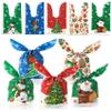Christmas Treat Bags, 100 Pcs Xmas Plastic Cellophane Goodie Candy Cookie Rabbit Ears Gift Bag, Plastic Snack Goody Present Wrapping Bag for Christmas Holiday Event Party Favors Decoration (5 Designs) view 1