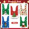 Christmas Treat Bags, 100 Pcs Xmas Plastic Cellophane Goodie Candy Cookie Rabbit Ears Gift Bag, Plastic Snack Goody Present Wrapping Bag for Christmas Holiday Event Party Favors Decoration (5 Designs) view 2