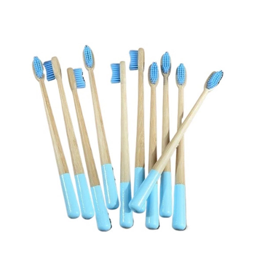 NSKQUFDNFKA Manual Toothbrush Adults 10Pack Mix Toothbrushes Toothbrush Tooth Brush Nylon Bristle Oral Care Elliptical Brush(10 Pack Lake Blue)
