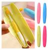 NSKQUFDNFKA Manual Toothbrush Travel Portable Wash Toothbrush Box Seal Up with Cover Pink Waterproof Leak Proof Case Hiking Camping Storage Boxes Brush(Blue) view 2