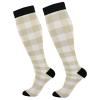 Compression Socks Women and Men, 20-30mmHg, Best for Nurses, Travel, Pregnancy Cream Beige Buffalo Plaid view 1