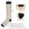 Compression Socks Women and Men, 20-30mmHg, Best for Nurses, Travel, Pregnancy Cream Beige Buffalo Plaid view 4